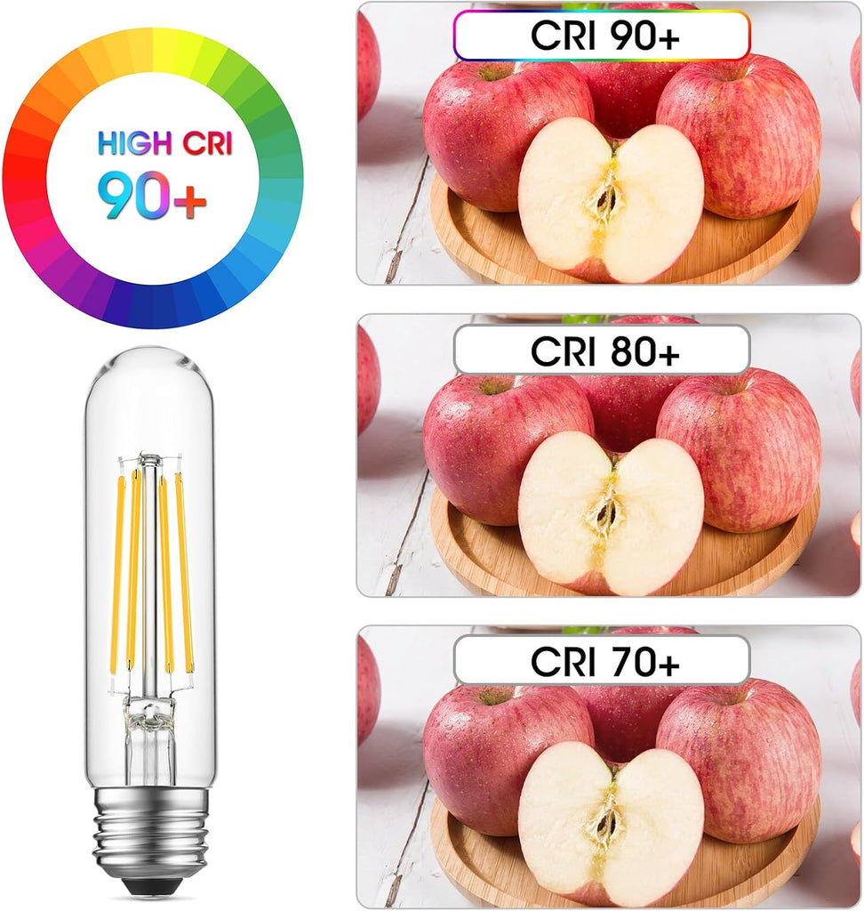 5" T10 Tubular LED Light Bulb, 60W Eq, Dimmable, Cool White 4000K, 6-Pack