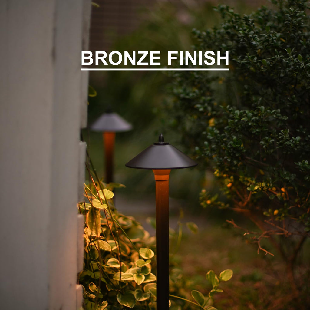 Landscape Lighting Outdoor Low Voltage Landscape Lighting Kits 8PK Pathway Lights Wired 1.2W 40 Lumen 2700K Metal 12V