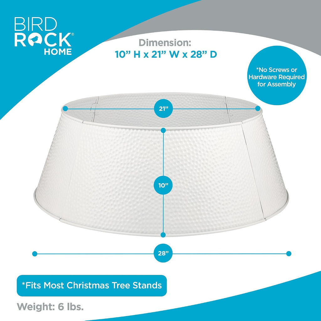 Metal Christmas Tree Collar, White, 28" x 10"