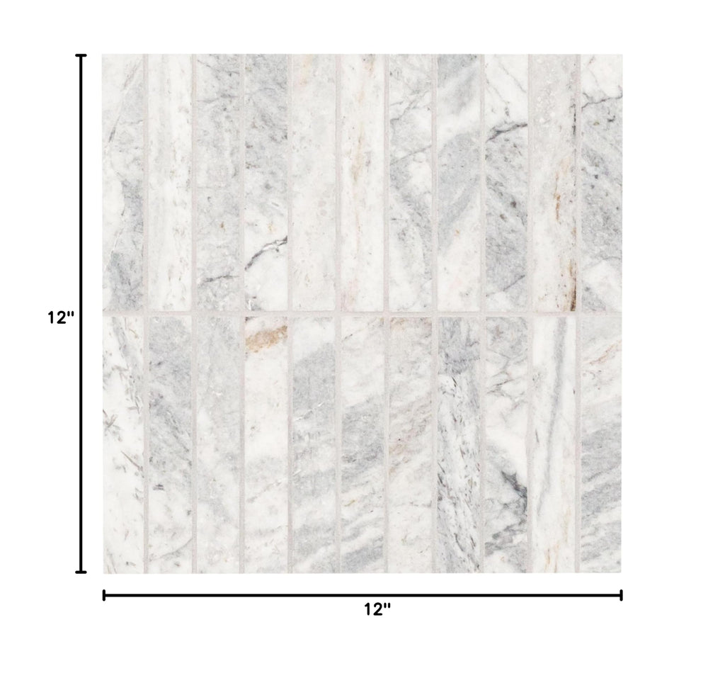 Marble Wall Stacked Pattern Honed Floor Wall Tile| Capri Blue | 1" x 6"