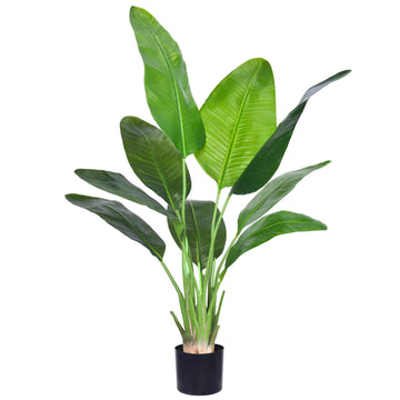 Artificial Bird of Paradise Plant, Fake Tree with Realistic Leaves and Durable pots, Adjustment-Free Branches