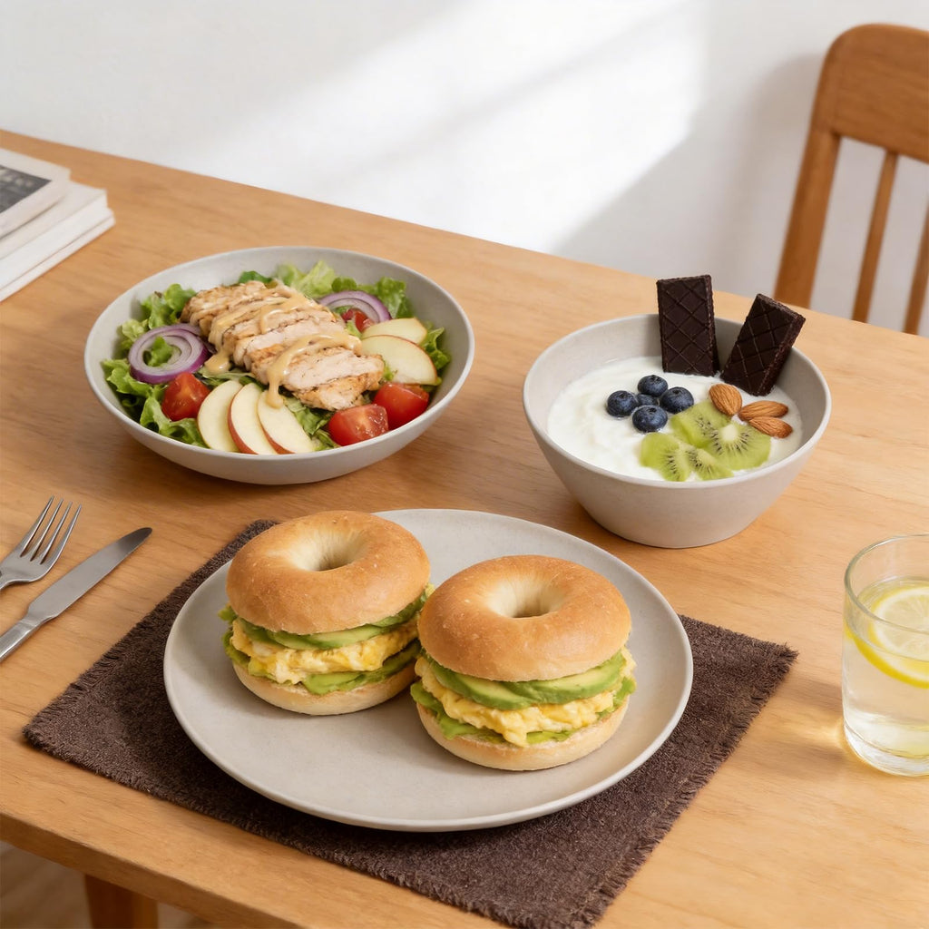 Melamine Bamboo Fiber Dinnerware Sets 18 Piece, Service for 6, White