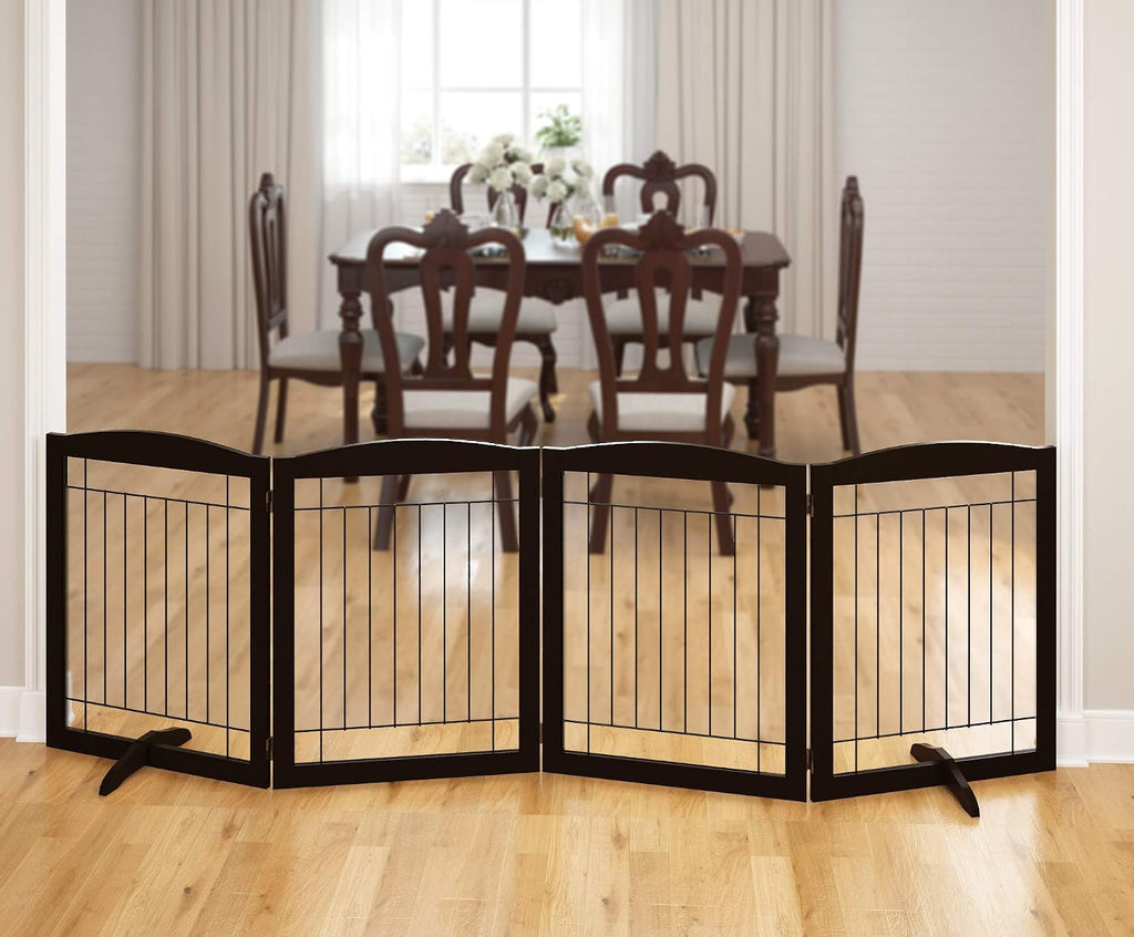 Extra Wide Foldable Dog gate for Doorway, Indoor, 96" W, 30" H