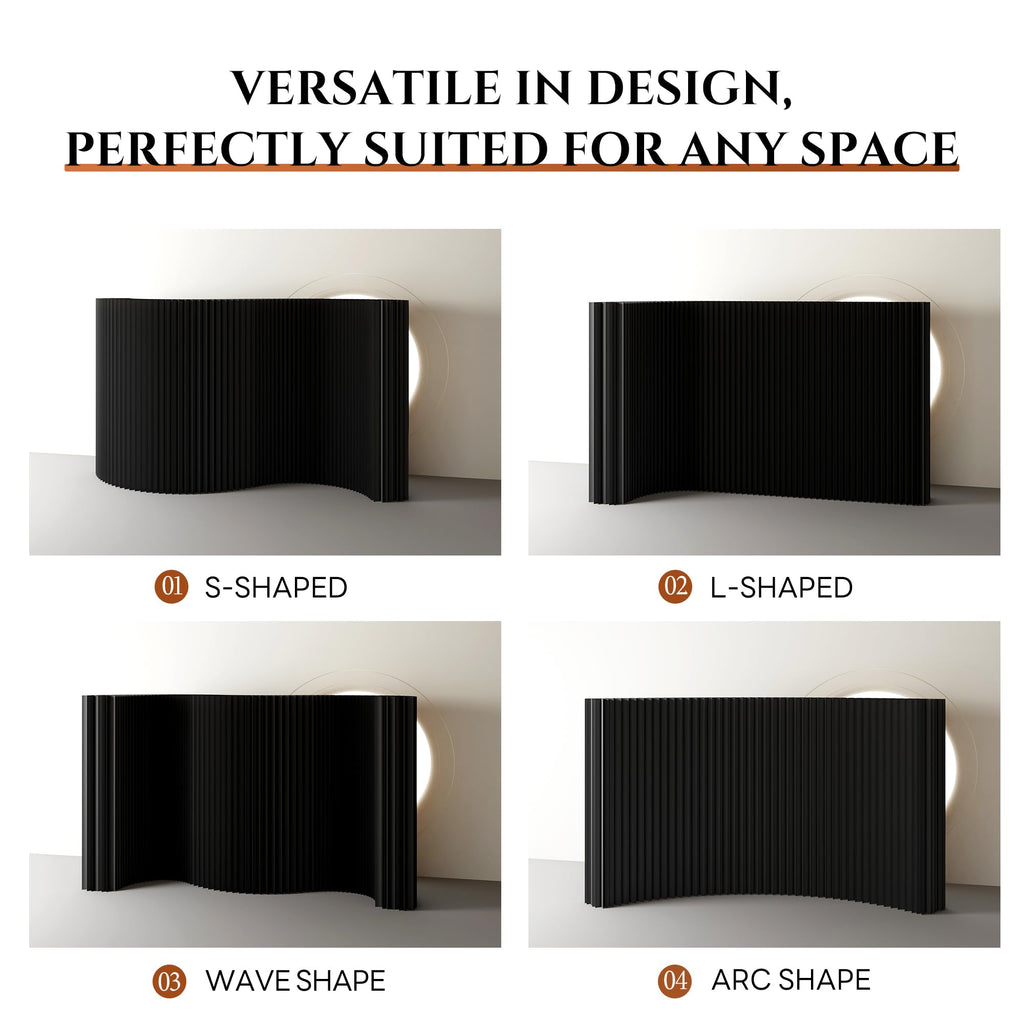 Folding Paper Room Divider, Retractable Accordion Privacy Screen, Portable Room Partition Wall, Foldable Decorative