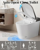 Luxury Smart Toilet with Bidet Built In, Auto Open/Close Lid & Seat, Blackout Flush, Foam Shield, Odor Control