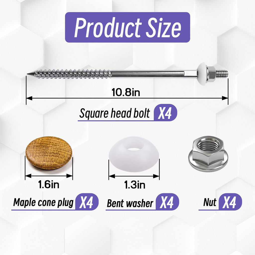 4-Pack Newel Post Mounting Kit, Anchors Post to Wood & Concrete