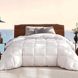 King White Goose Feather Down Fiber Comforter -100% Cotton Shell All Season Duvet Insert,Luxury Hote