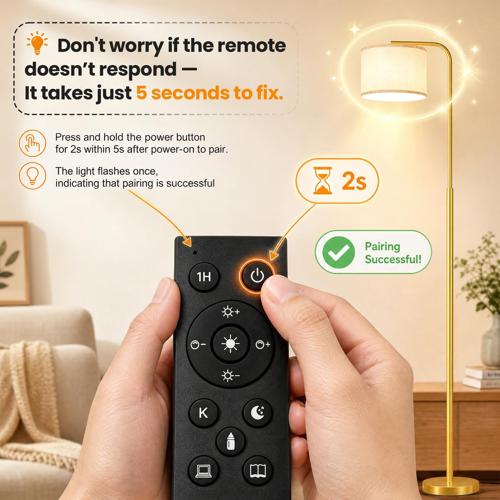 Arc Floor Lamp with Remote Control Dimmable Gold lamps