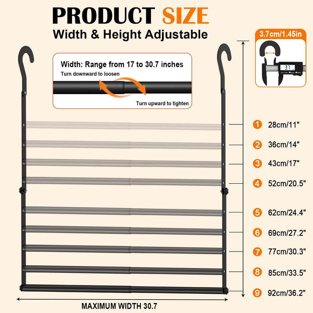 Adjustable Closet Rod for Hanging Clothes 2Pack Hanging Closet Rod Extender