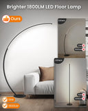 75 inch Dimmable LED Arc Floor Lamp with Foot and Remote Control, 3 Color Temperatures, 3000K-6000K Whites