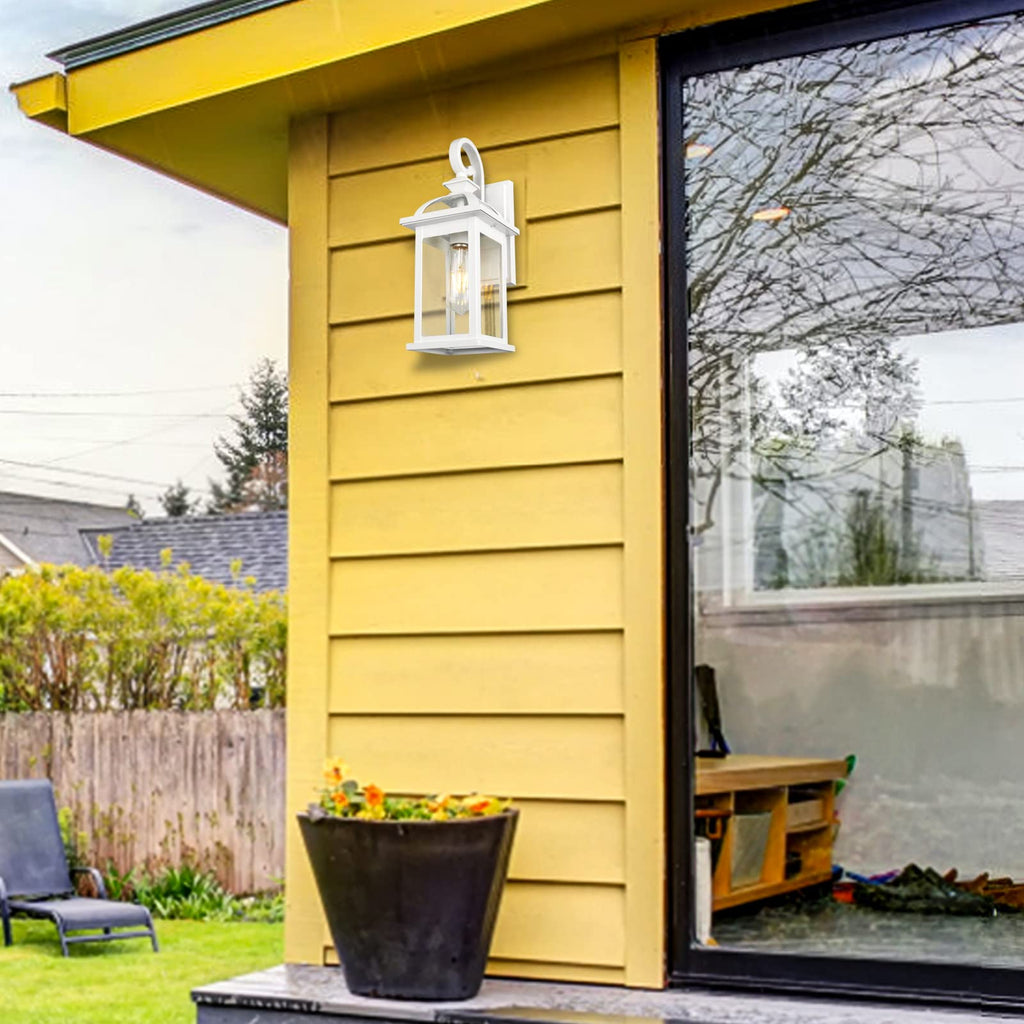 Outdoor Porch Lights Fixtures Wall Mount, Outdoor Wall Sconce with Seeded Glass Waterproof Outside Exterior Lights