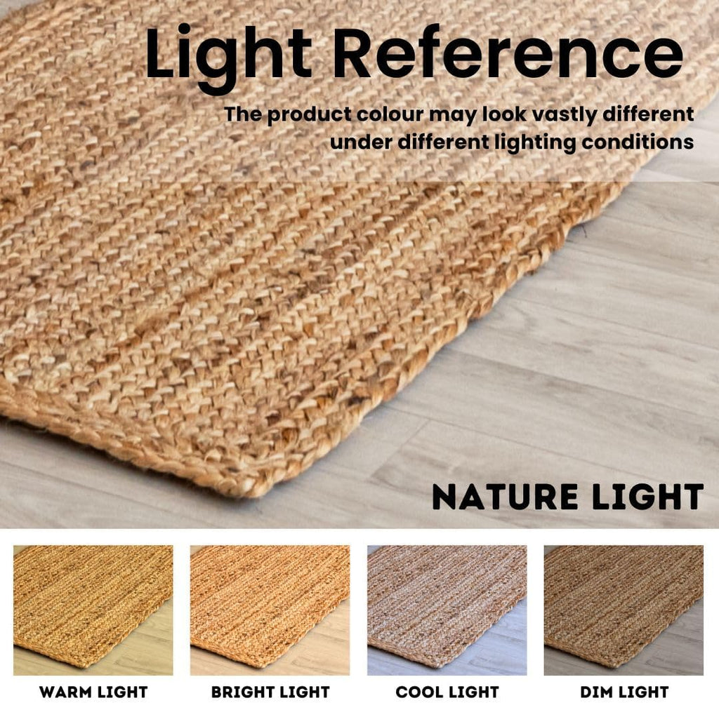 6ft Round Natural Jute Rug - Handwoven Braided Reversible Vintage Area Rug Farmhouse Rustic and Bohe
