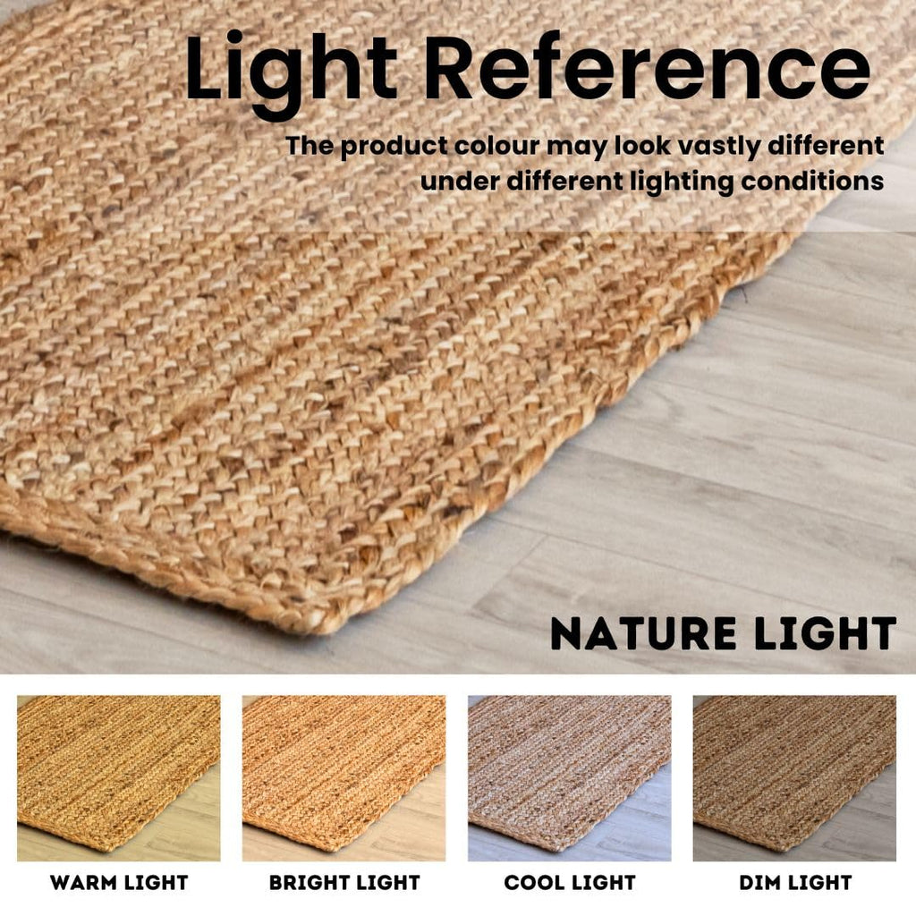 Braided Jute Runner Rug - Natural