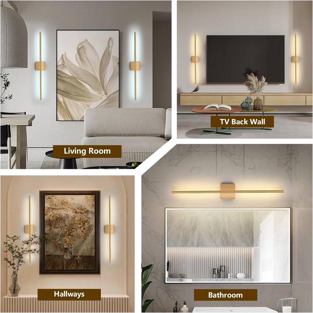 Battery Operated Wall Sconces Set of 2, USB Rechargeable Wall Lights with Remote Control, 360° Rotation, 6000mAh
