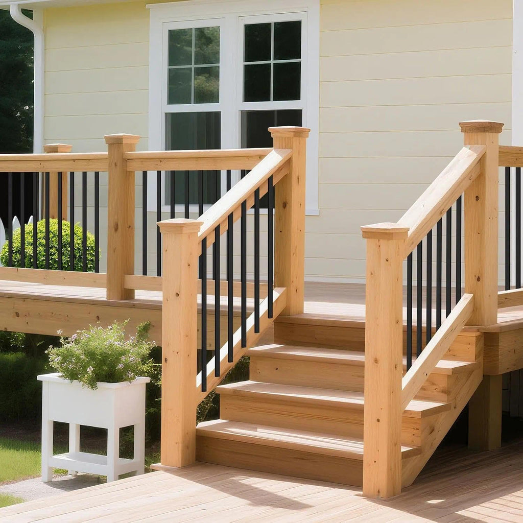 60 Pack 32" Balusters for Deck Railing, Black Rectangular Spindles