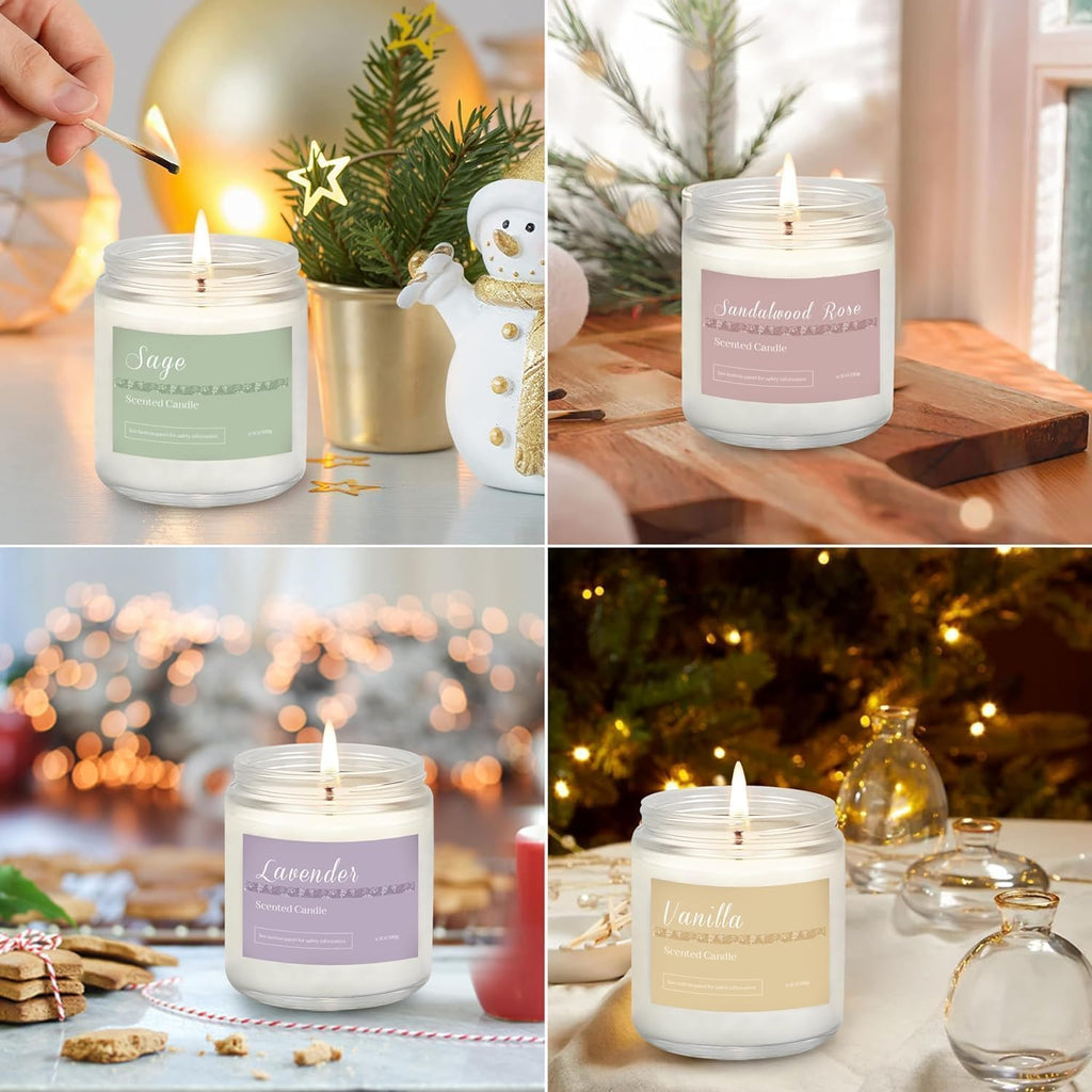 Scented Candles Gift Set for Women, 6-Pack Aromatherapy Candles - Set of 6