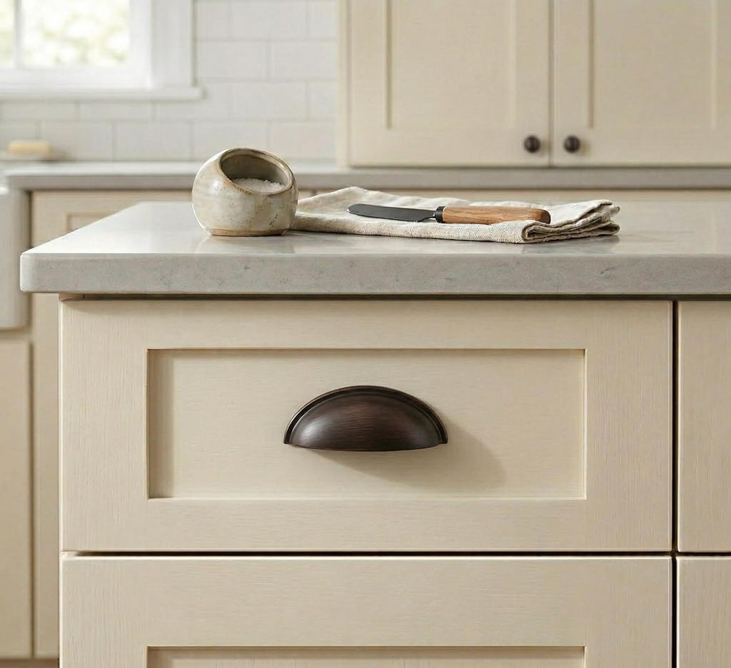 5 Pack 783ORB Oil Rubbed Bronze Bin Cup Drawer Pulls - Durable Zinc Hardware for Kitchens, Bathrooms, Bedrooms
