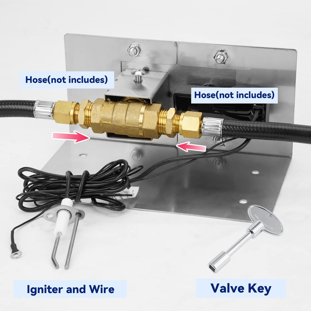 Stainless Steel Fire Pit Gas Burner Spark Ignition Kit