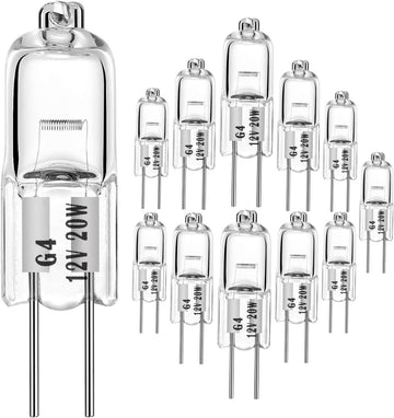 Halogen Bulbs G4 20W 12V T3 JC Type 2 Pin Base Replacement for Landscape Under Cabinet Puck Light Track Lighting