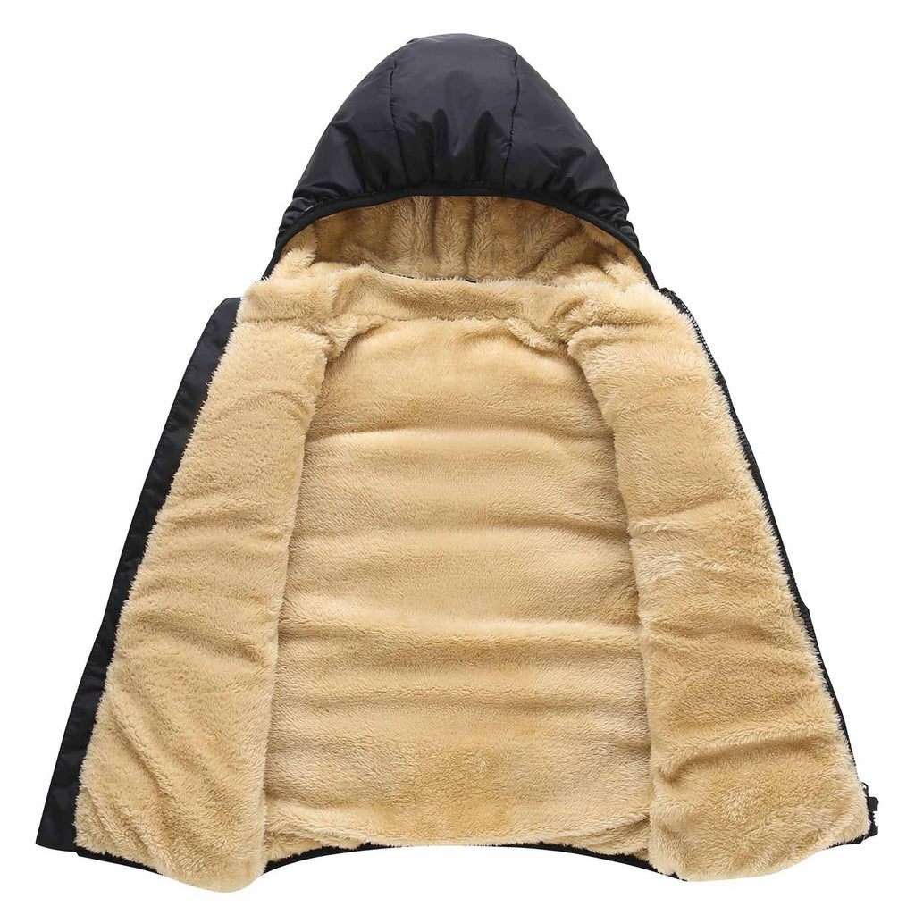 Toddler Winter Puffer Vest Fleece Sleeveless Jacket Hooded Down Outwear Coat for Baby Boys Girls Black 110