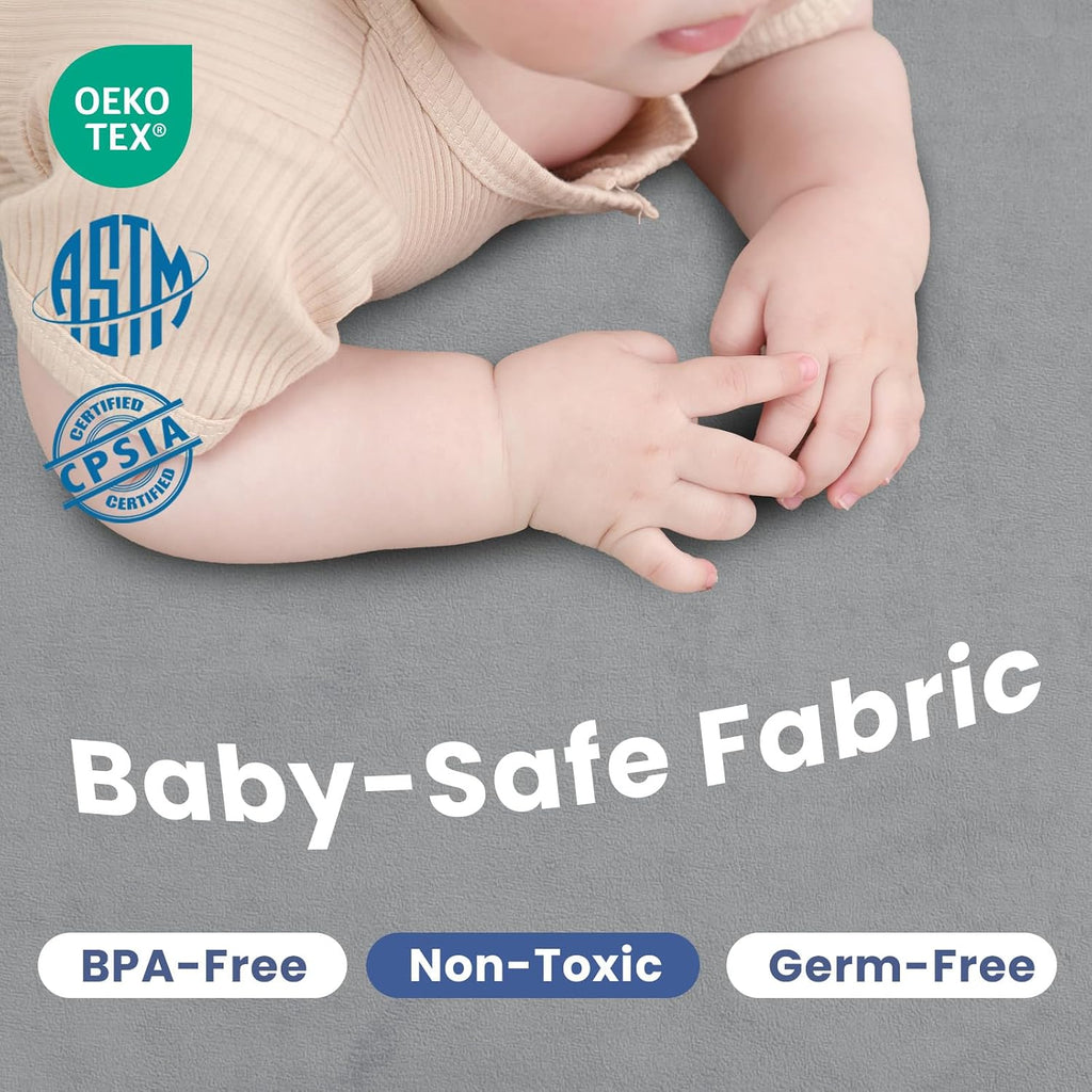 Ultra Soft Baby Play Mat for Floor,1.3" Thick Elasti-Foam 50x50 Playpen Mat for Toddlers Infant kids,Non-Slip Backing