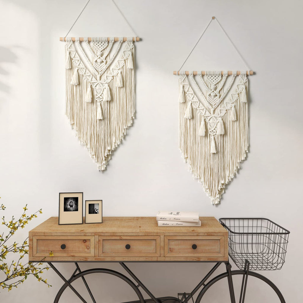 Macrame Wall Hanging Boho Geometric Woven Tapestry Wall Decor