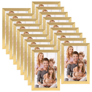 4x6 Picture Frame Gold, 4 x 6 Photo Frames Bulk for Wall Hanging or Tabletop Display, 18 Pack