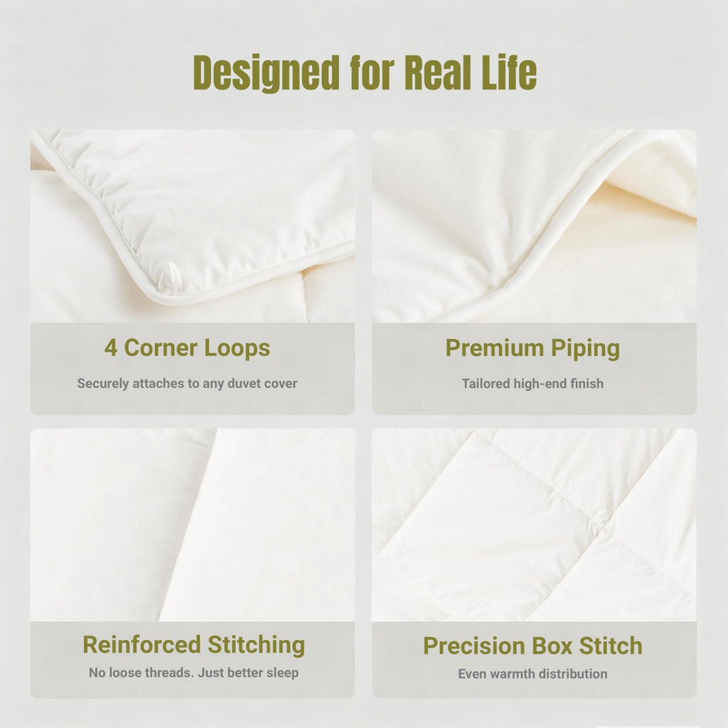 100% Australian Wool Comforter -All Season Breathable Duvet Insert