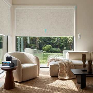 Motorized Blinds with Remote, APP, Voice Control, 100% Blackout Shades Automatic Blinds Work with