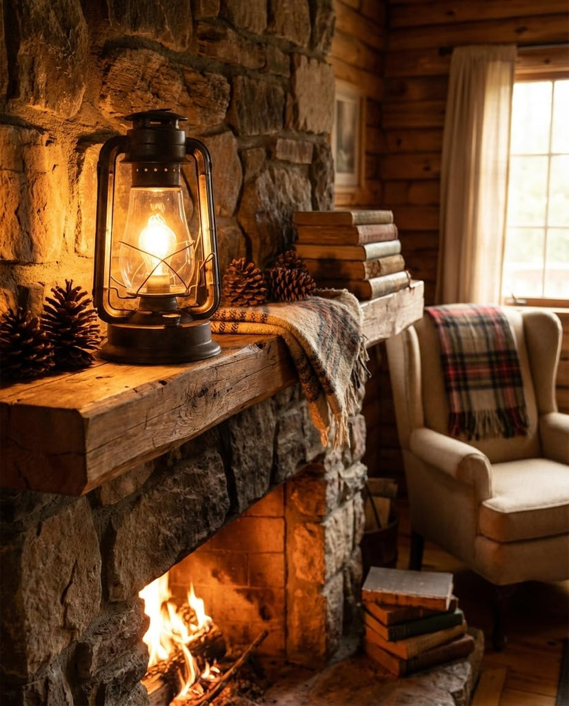Rustic Lantern Table Lamp Hand Finished Rust UL Listed Dimmable by Muskoka