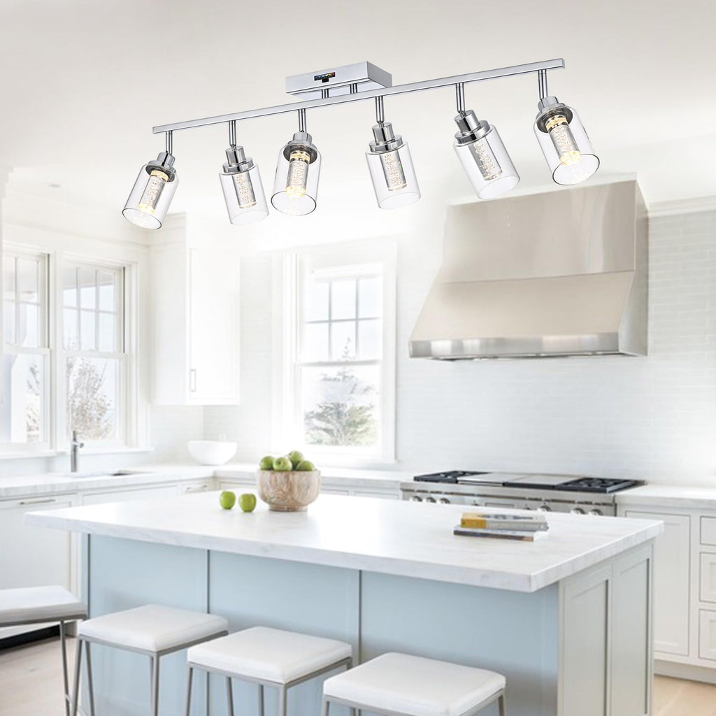 Dimmbale LED Track Lighting Kit 6-Light Rotatable Spotlight