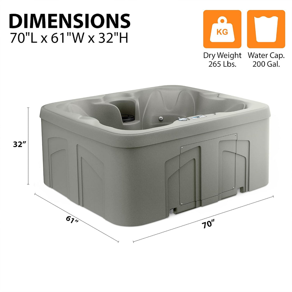 4-Person Plug & Play 13-Jet Hot Tub Spa, Thermal Cover and Steps | Home Outdoor Backyard Spa with 13 Jets and
