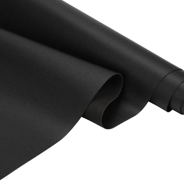 Faux Leather Fabric Smooth Solid 54" x 36" (Black)