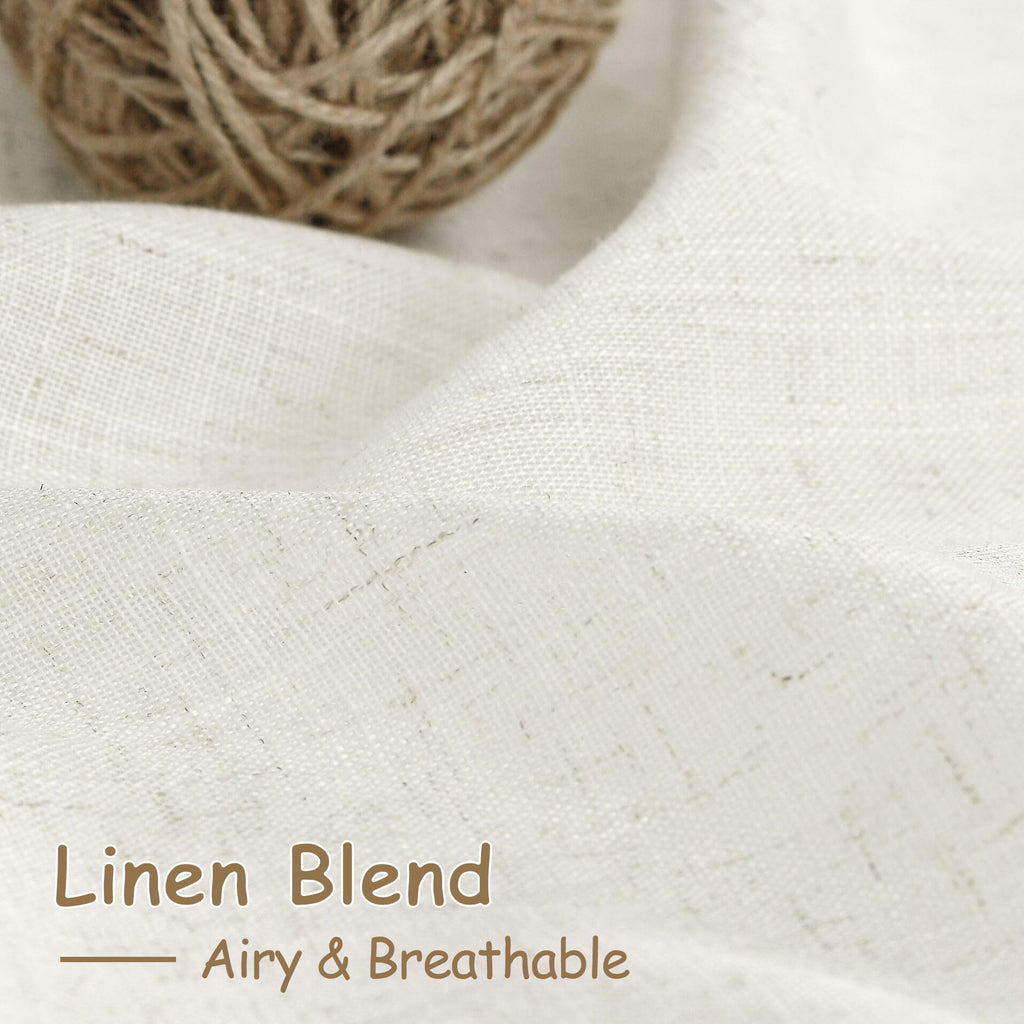 Extra Wide Linen Curtain 102 Inches Long Natural