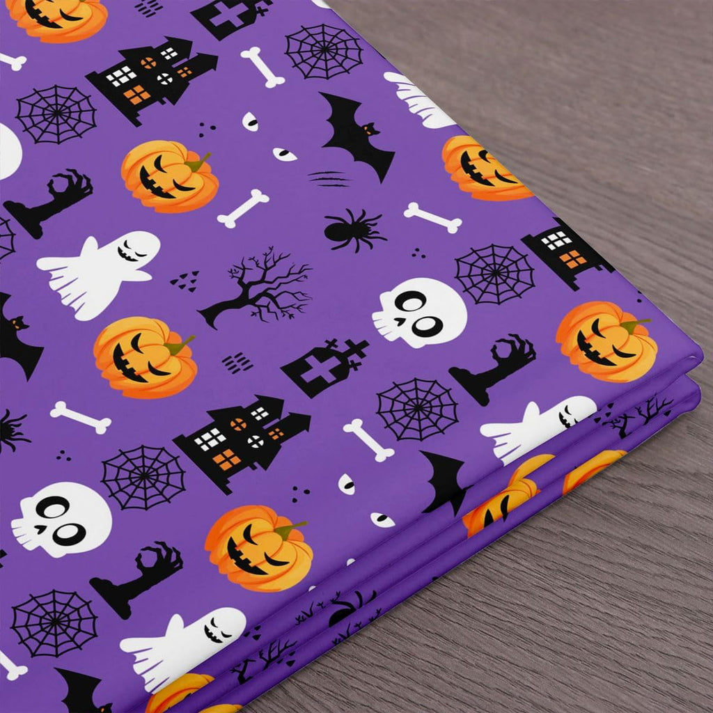 Halloween Fabric By The Yard, Ghost Pumpkin Upholstery Fabric, Sugar Skull Decor Fabric, Spider Web Castle Indoor