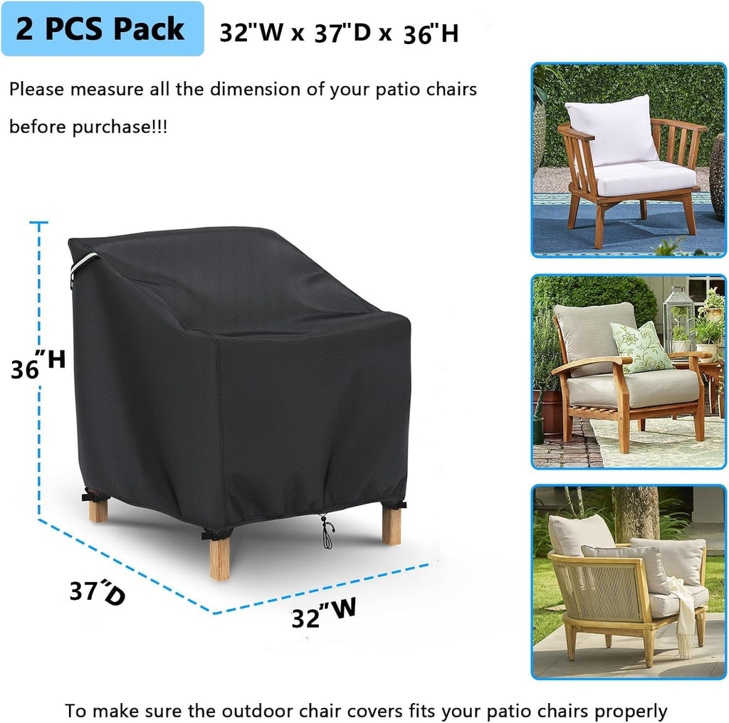 2 Pack 32" W x 37" D x 36" H, Black
