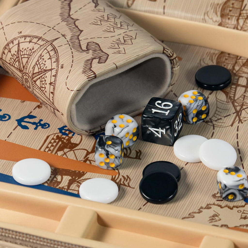 Backgammon Game Set for Adults 2 Players - Folding