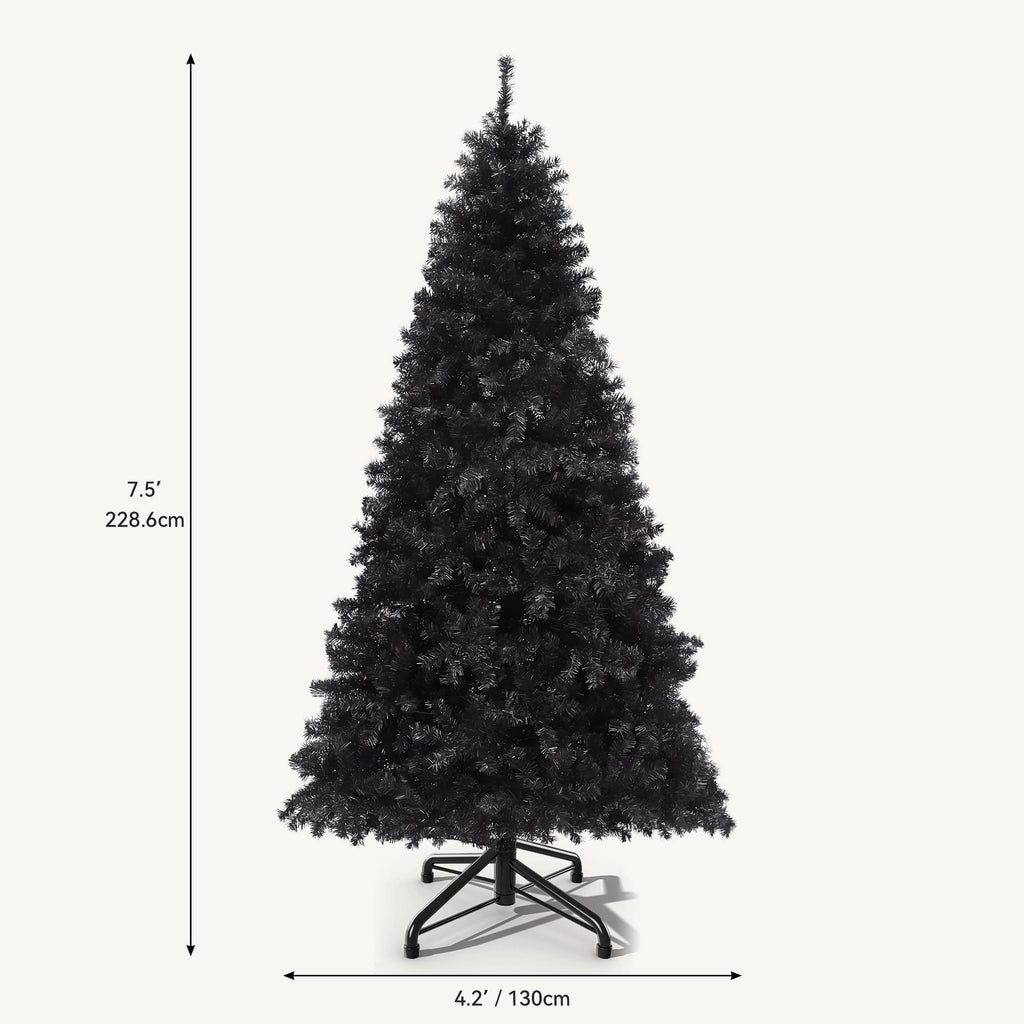 7.5ft Pre-lit Black Halloween Christmas Tree with Remote