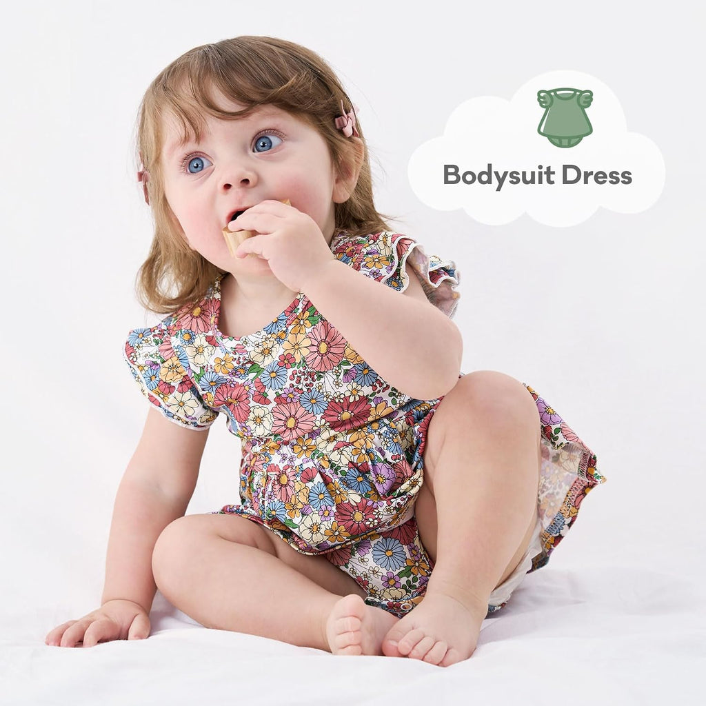 Baby Girls Viscose from Bamboo Bodysuit Dress Romper Dresses