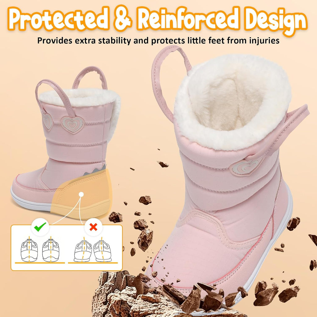 Toddler Winter Boots Water Resistant Snow Boots Warm Winter Shoes