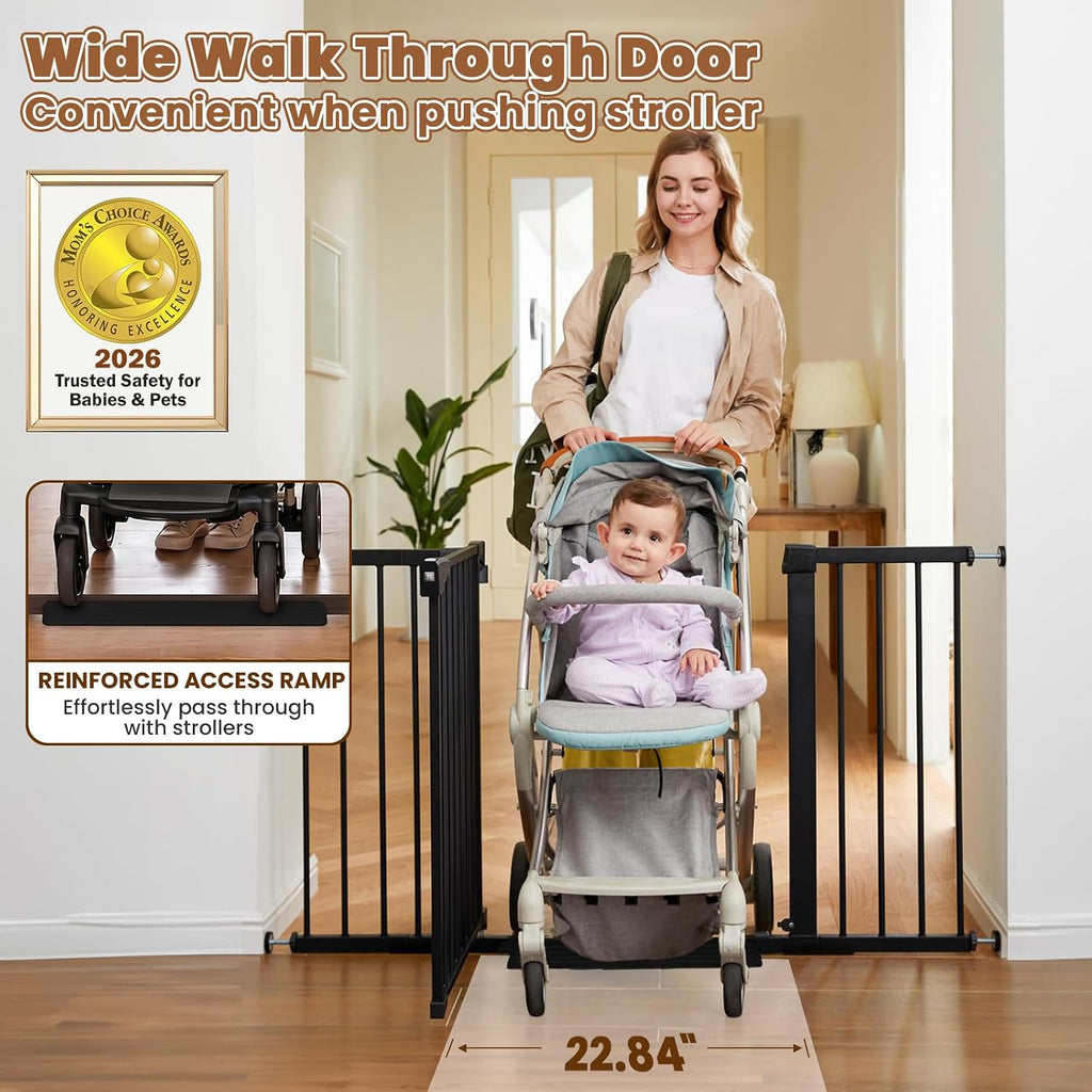 29.7-51" Extra Wide Baby & Dog Safety Gate for Stairs & Doorways