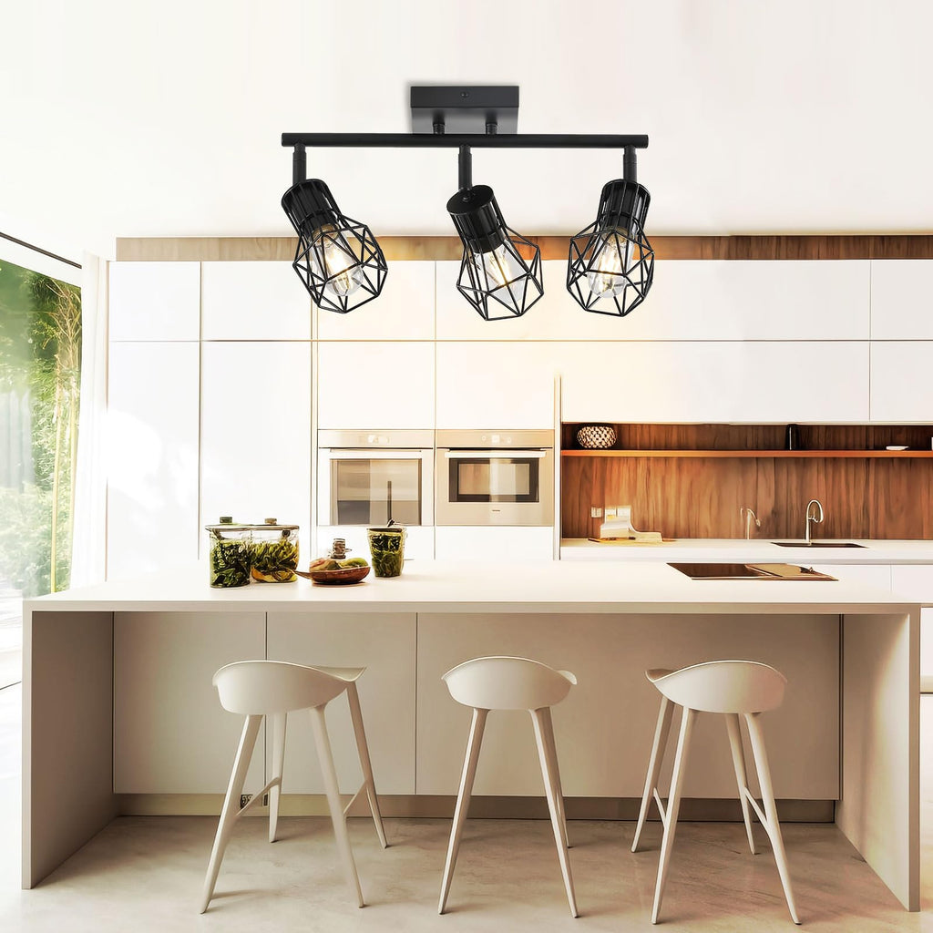 Black Flush Mount Track Lighting Fixtures E26 Kitchen