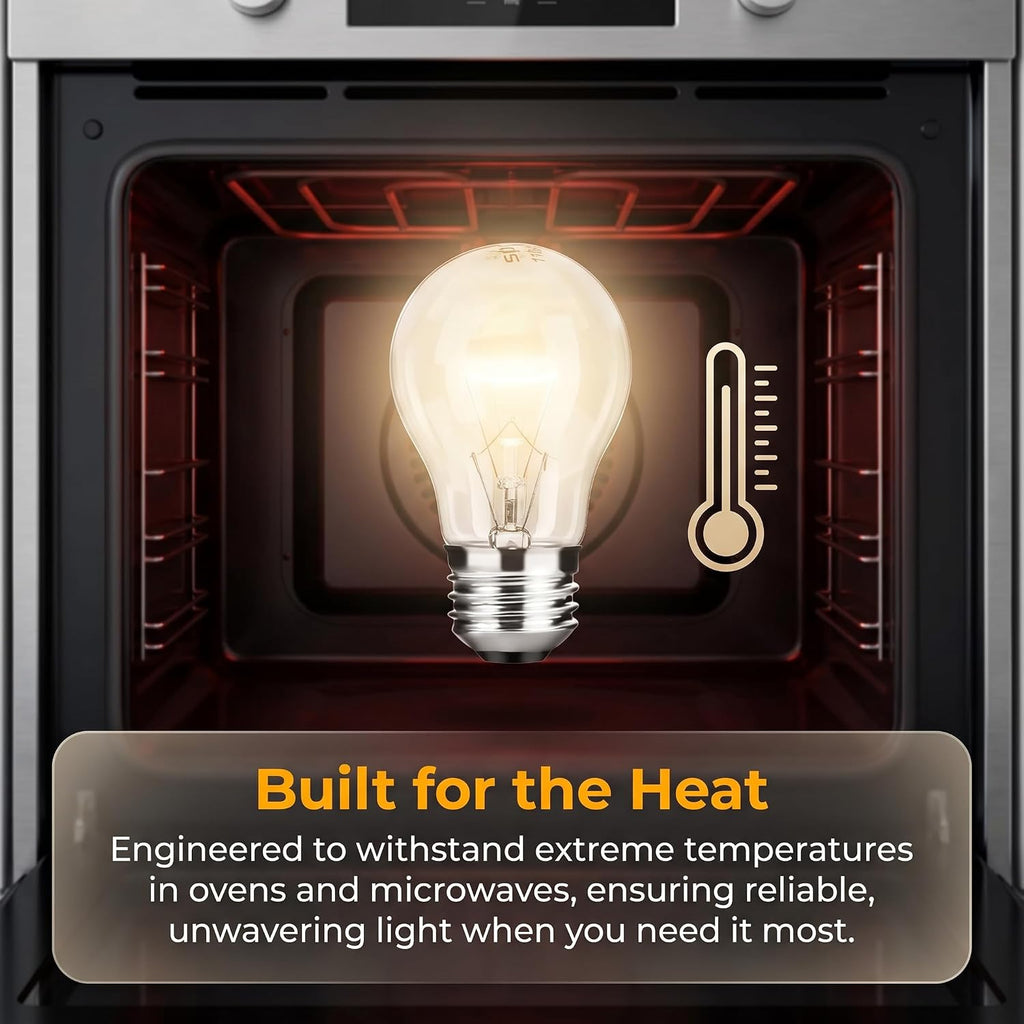 A15 Oven Light Bulb 8 Pack, Appliance Bulb 40W 120V E26, Warm White