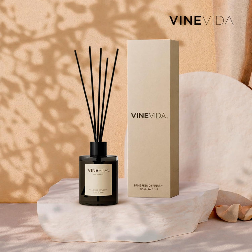 Leather & Brandy | Reed Diffuser | Long-Lasting Scent Sticks Set | Oil Stick Diffuser | Bathroom Scent