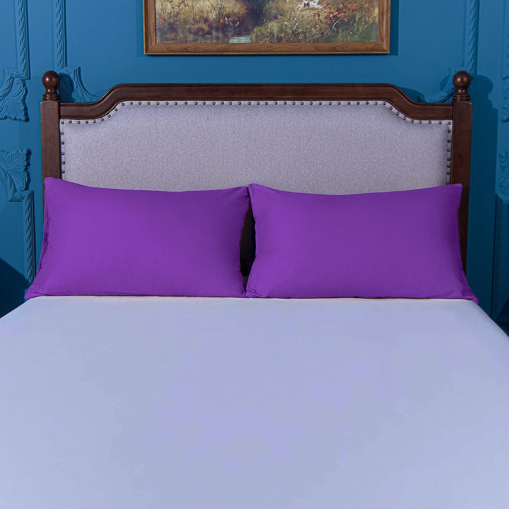 Egg Plant - Long Staple Extra Large Pillowcases 1000 Thread Count Set of 2 Egyptian Cotton 25 x 43 Inches Fits The