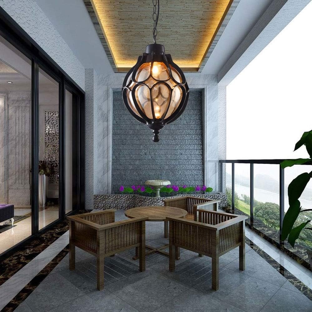 Ceiling Pendant Light , V-intage Aluminium Outdoor Glass Globe Rainproof Exterior Hanging Lamps Mediterranean Ball