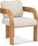Yorick Modern Dining Chair Set of 2 with Cushion, Solid Wood Dining Room Armchair Set