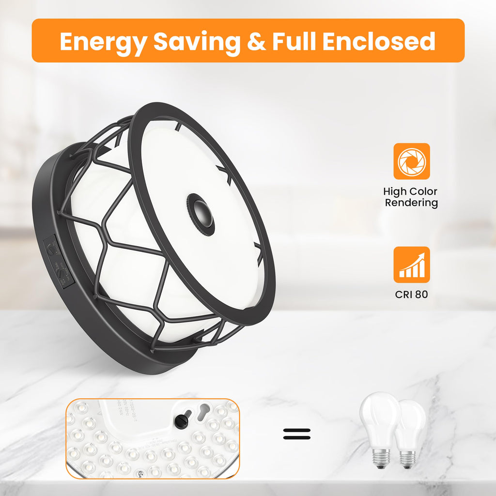 Motion Sensor Outdoor Ceiling Light, LED Flush Mount Porch Light
