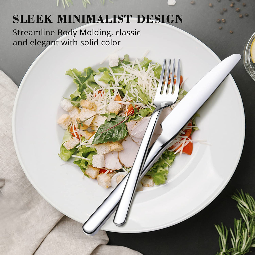 Silverware Set, 20 Piece Flatware Cutlery Set for 4, 18/10 Stainless Steel Silverware Mirror Polished Dishwasher Safe