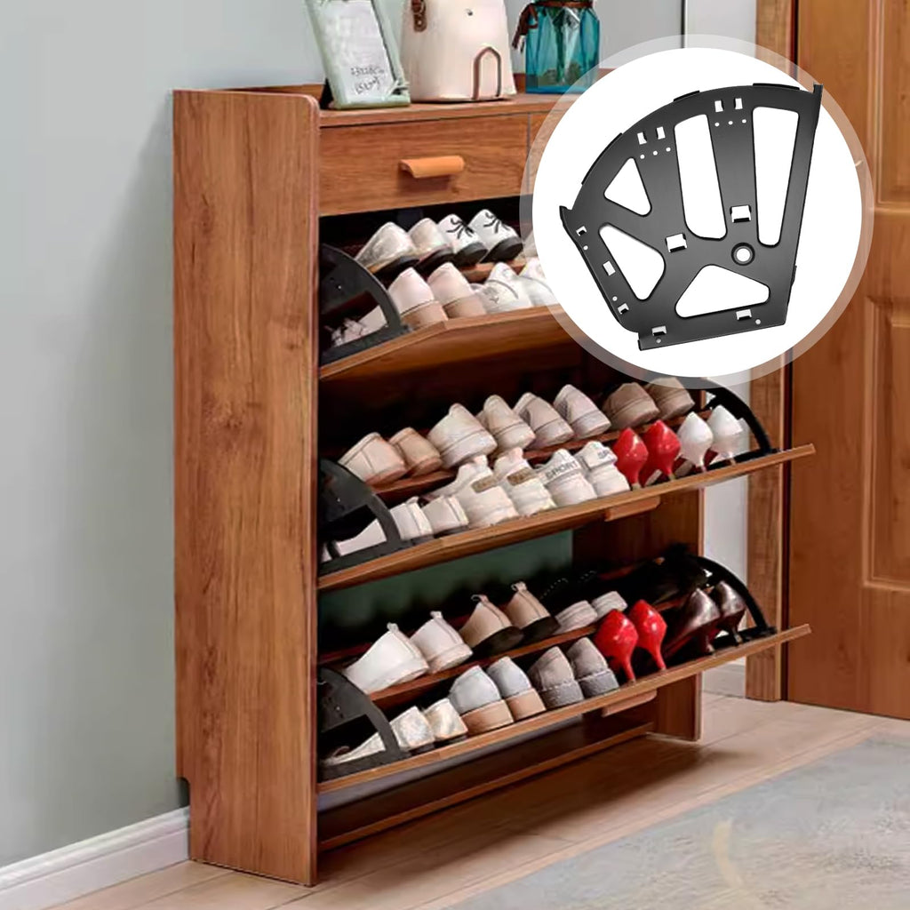 1 Pair Black Shoe Cabinet Hinges 3 Layers
